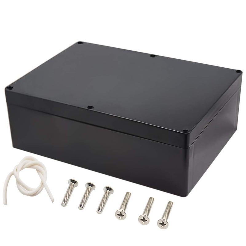 Zulkit Junction Box, Zulkit Project Box IP65 Waterproof Outdoor Box ABS Plastic Electrical Boxes Electronic Enclosure Black 11.42 x 8.27 x 3.94 inch (290 x 210 x 100 mm)(Pack of 1) - Image 1